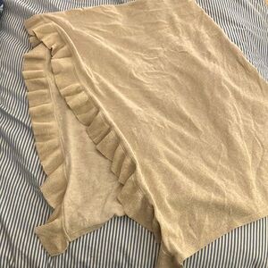 Lilly Pulitzer gold and camel colored wrap with buttons to convert to a poncho